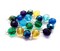 Fire-Polished Bead Charms, 10 pieces Peacock Colors Mix, 8mm Faceted Dangles, Adorabilities